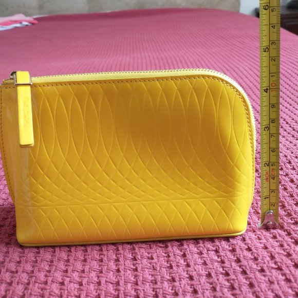 Paul Smith NWOT No 9 Women's Yellow Leather Cosmetic Bag Clutch with box - Picture 3 of 16